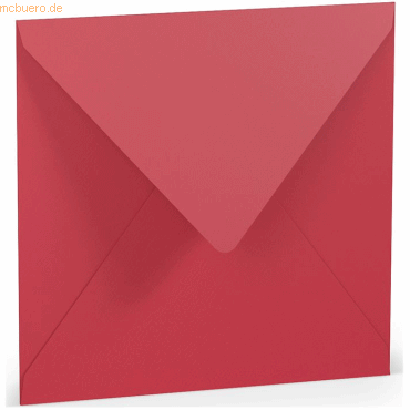 25 x Paperado Briefumschlag 16,4x16,4cm Nassklebung Seidenfutter Rot von Paperado