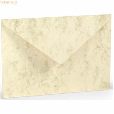 50 x Paperado Briefumschlag C5 Nassklebung Seidenfutter Chamois Marmor von Paperado