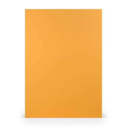 PAPERADO 25x Briefpapier DIN A4 - Ocker gerippt Braun Orange 100 g/m² - Papierbögen in 29,7 x 21 cm zum Basteln & Drucken von Paperado