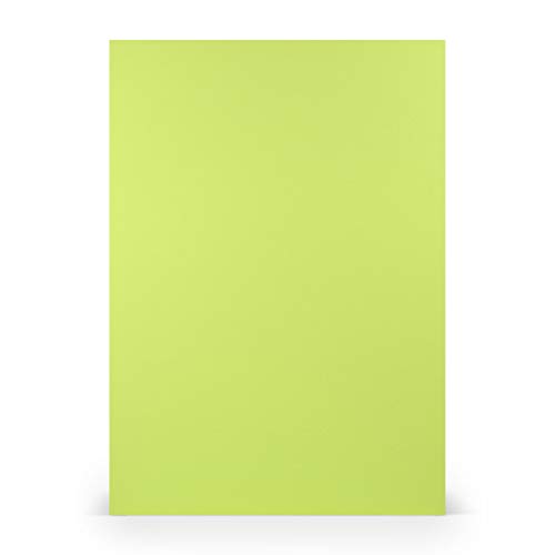 PAPERADO 50x Briefpapier DIN A4 - Maigrün gerippt Grün Hellgrün Gelbgrün 100 g/m² - Papierbögen in 29,7 x 21 cm zum Basteln & Drucken von Paperado