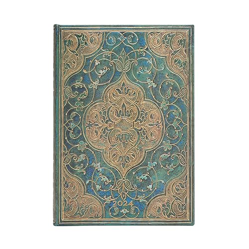 Paperblanks 12-Monatskalender 2024 Granada-Türkis | Verso | Midi (130 × 180 mm) von Paperblanks