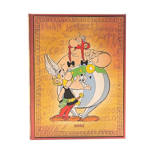 Paperblanks 12-Monatskalender 2025, Asterix & Obelix, Ultra, Tagesüberblick, Elastikband-Verschluss von Paperblanks