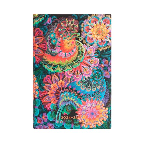 Paperblanks 13-Monatskalender 2025, Mondlicht, Mini, Horizontal, Elastikband-Verschluss von Paperblanks