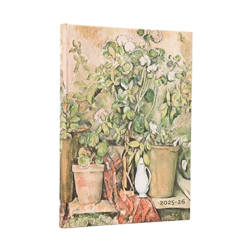 Paperblanks | 2026 Cezannes Terrakotta-Töpfe und Blumen | Cezannes Terrakotta-Töpfe und Blumen | 18-Monatskalender | Midi | Horizontal | Elastikband-Verschluss | 208 Pg | 80 GSM von Paperblanks
