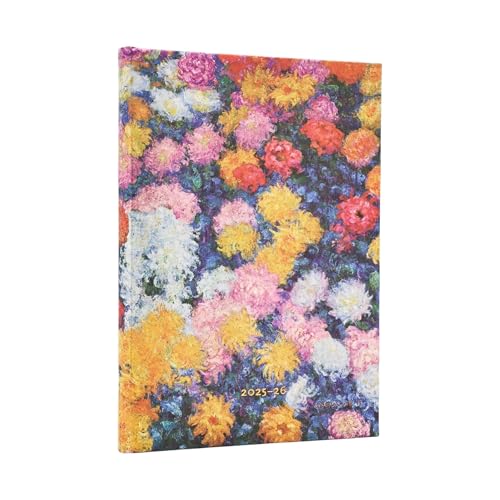 Paperblanks | 2026 Monets Chrysanthemen | Monets Chrysanthemen | 18-Monatskalender | Midi | Horizontal | Elastikband-Verschluss | 208 Pg | 80 GSM von Paperblanks