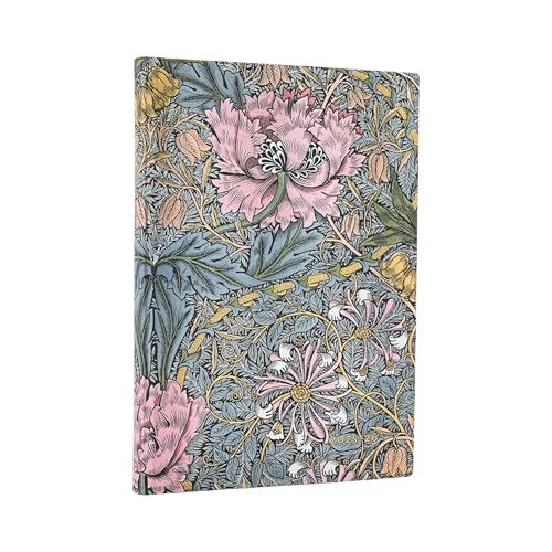 Paperblanks | 2026 Morris Heckenkirsche in Pink | William Morris | 18-Monatskalender Flexi | Midi | Horizontal | Elastikband-Verschluss | 224 Pg | 80 GSM von Paperblanks