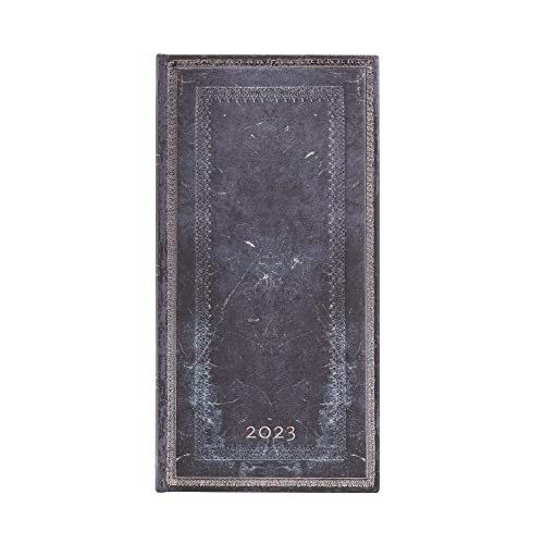 Paperblanks Delgado 12 Monate 2023 blaue Tinte | Horizontal | Delgado (95 × 180 mm) von Paperblanks