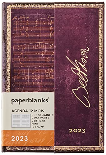 Paperblanks Delgado Kalender 12 Monate 2023 Velours Blau | horizontal | Delgado (95 × 180 mm) von Paperblanks