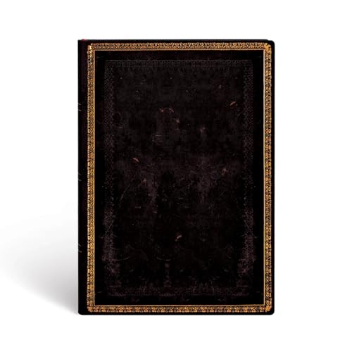 Paperblanks - Faux Leder schwarzes Marokkoleder - Notizbuch Midi Flexi Liniert - 240 Seiten von Paperblanks