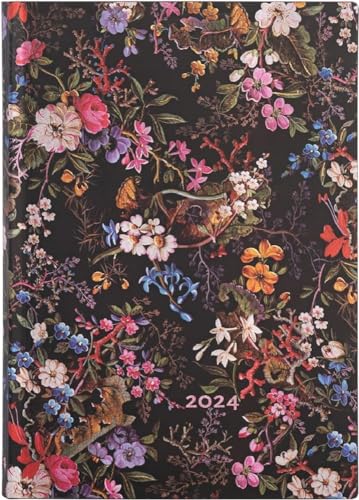 Paperblanks Flexi 12-Monatskalender 2024 Floralia, Day-at-a-Time - Midi (175 x 125), Deutsch von Paperblanks