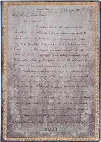 Paperblanks Flexi 12-Monatskalender 2024 Frederick Douglass, Brief für Bürgerrechte, Horizontal - Midi (175 x 125), Deutsch von Paperblanks