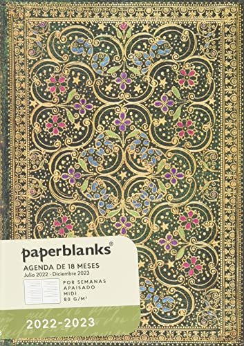 Paperblanks Flexis Terminplaner für 18 Monate, weicher Einband, 2022–2023, Querformat, Midi (125 x 175 mm) von Paperblanks