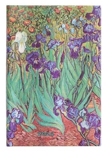 Varzi Dal 1956 Paperblanks Terminplaner 2024, 12 Monate, Mini, horizontal, Iris von Van Gogh, Iris von Van Gogh, 9,5 x 14 cm von VARZI