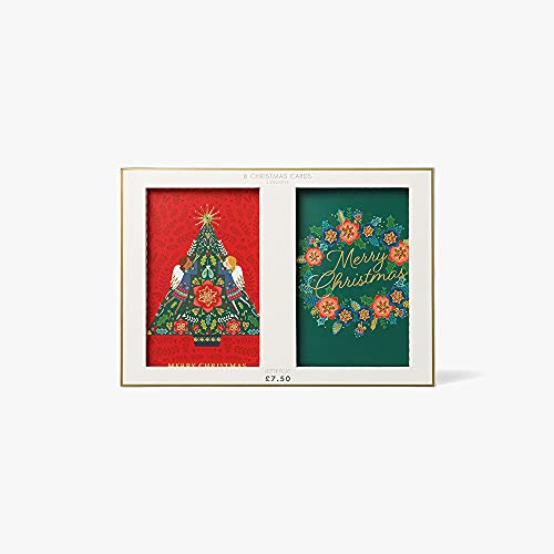 Paperchase Luxe Weihnachtskarten, Kranz, 8 Stück, 613982 von Paperchase