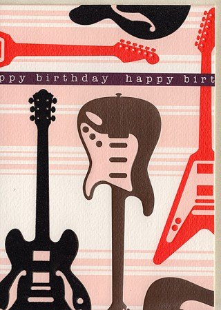 Geburtstagskarte Gitarren happy birthday von Paperclip