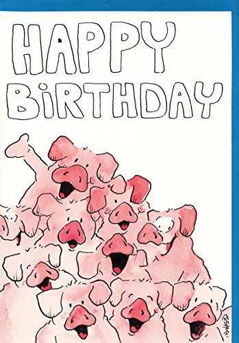 Geburtstagskarte Happy B. Schweine von Paperclip