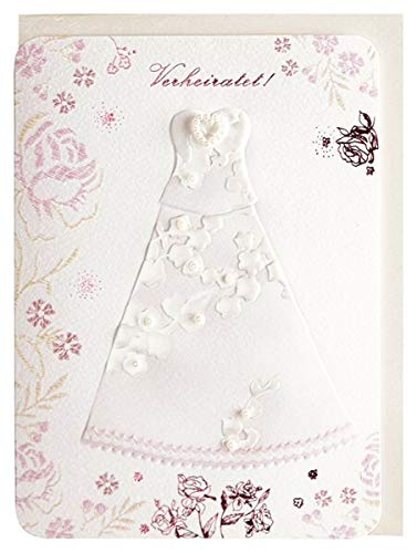 Hochzeitskarte Brautkleid mit Perlenschmuck von Paperclip
