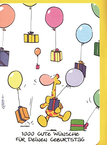 Paperclip Geburtstagskarte bunt 1000 gute Wünsche Luftballons A6 von Paperclip