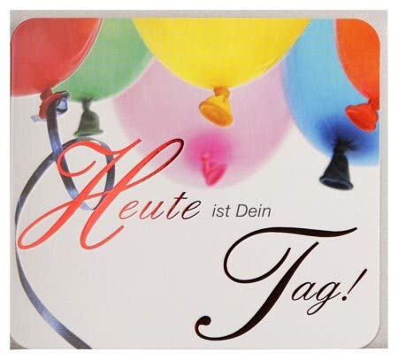 Paperclip Glückwunschkarte Heute ist Dein Tag bunte Luftballons von Paperclip