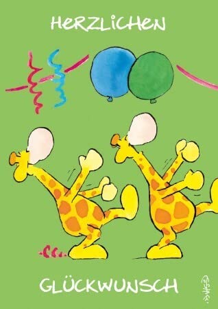 Witzige Geburtstagskarte Giraffe Dance von Paperclip