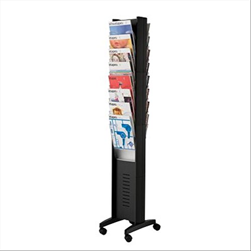 Fast Paper Mobiler Zeitschriftenständer (16 Fächer, H 302 x T 382 x H 1650 mm), schwarz von Paperflow