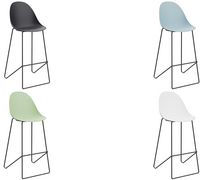 PAPERFLOW Barhocker VOID, 2er Set, grün/schwarz Sitz aus Polypropylen, mattschwarzes Stahlgestell mit - 1 Stück (THVOIDX2.01.08) von Paperflow