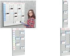 PAPERFLOW Wand-Büroplaner, 10 Fächer, A5, Zusatzelement Farbe: grau, kratz- und schlagfestes Polystyrol, - 1 Stück (PC10A5.02) von Paperflow