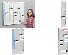 PAPERFLOW Wand-Büroplaner 20 Fächer, A4, Erweiterungselement grau, aus hochwertigem, kratz- und schlagfestem Polystyrol, - 1 Stück (PS20A4.02) von Paperflow