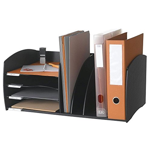 PaperFlow 3020.01 Schreibtisch-Organizer, horizontale und vertikale Abschnitte, Schwarz von Paperflow