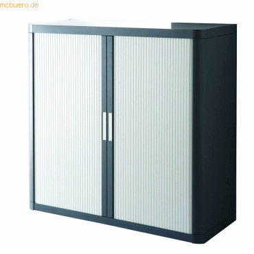 Paperflow Rollladenschrank BxTxH 110x41,5x104,5cm 2 Böden grau/anthraz von Paperflow