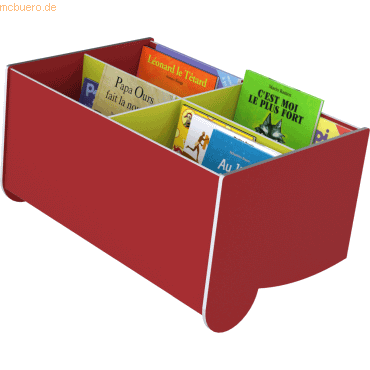 Paperflow Schulbuchkasten Kunststoff geneigt rot/gelbgrün von Paperflow