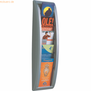 Paperflow Wandprospekthalter HxBxT 655x180x95mm 5x1/3-A4-Fächer alu Paperflow Wandprospekthalter HxBxT 655x180x95mm 5x1/3-A4-Fächer alu von Paperflow