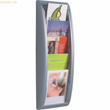 Paperflow Wandprospekthalter HxBxT 655x227x95mm 5xA5 Fächer alu Paperflow Wandprospekthalter HxBxT 655x227x95mm 5xA5 Fächer alu von Paperflow