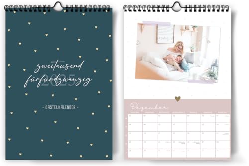 Fotokalender 2025 zum selber gestalten I DIY Bastelkalender DIN A4 I Hochwertiger Wand-Kreativ-Kalender 2024 zum Selbstgestalten I Foto Bilder einkleben von Paperlions