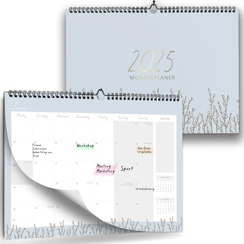 Wandkalender 2025 I Monatskalender A4 Quer I Wandkalender für Paare und Singles oder als Familienkalender I Beige I Familienplaner, Monatsplaner, Zuhause oder Büro… von Paperlions