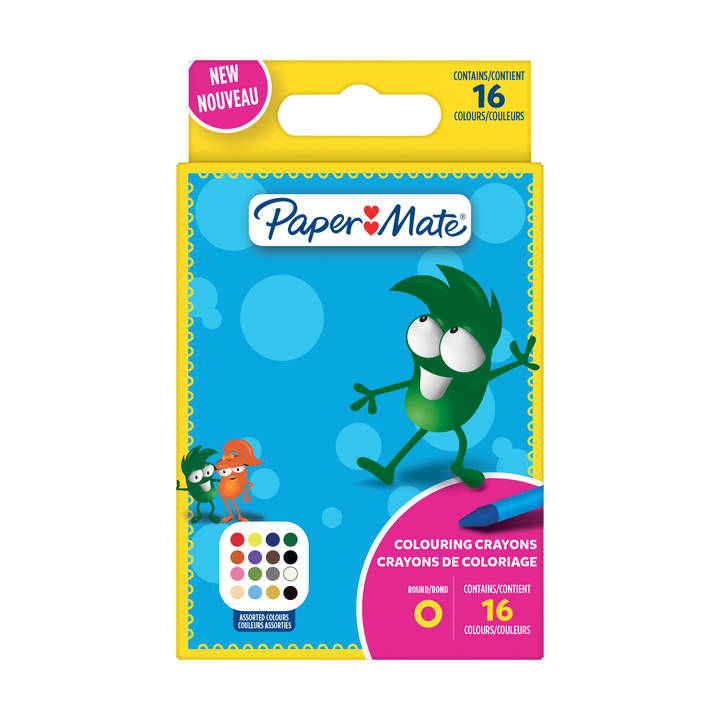 PAPER MATE Wachsmaler Kids Colouring Bunt 16er M Blister von Papermate