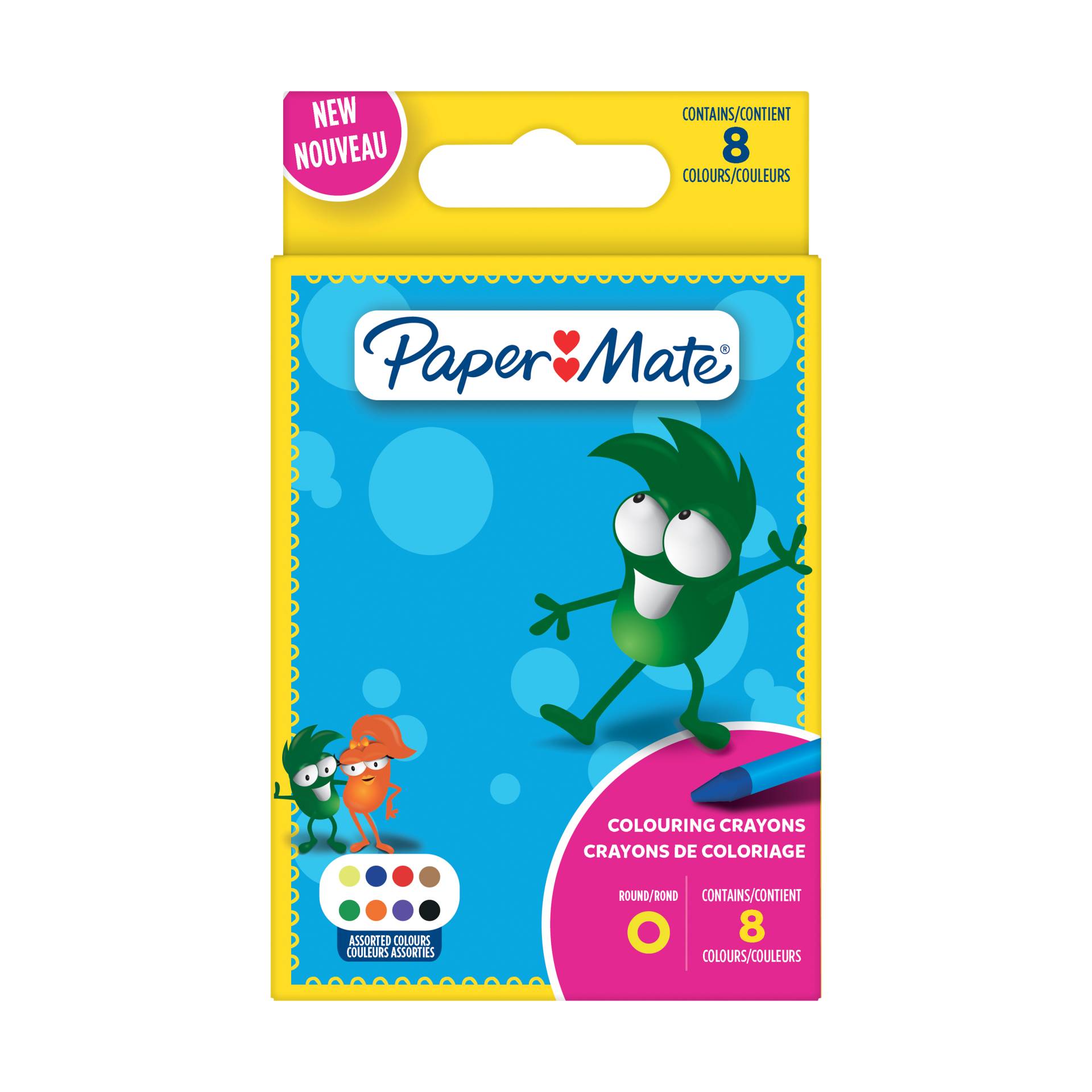 PAPER MATE Wachsmaler Kids Colouring Bunt 8er M Blister von Papermate