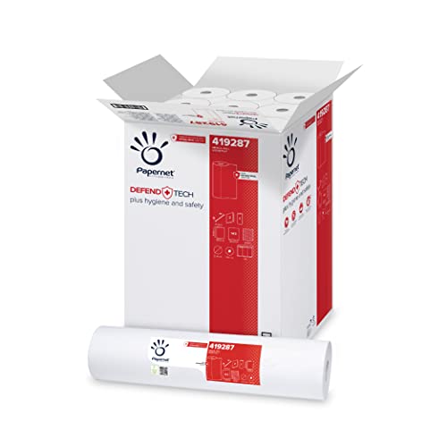 Papernet Defend Tech medizinische Liegeabdeckung (419287) | Hygienische Einweg-Rolle mit antibakterieller Formel | 2-lagiges Papier | 9 Stück à 143 Blatt 59 x 35cm | Länge 50m von Papernet