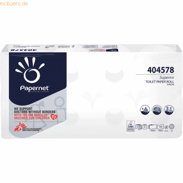 Papernet Toilettenpapier 404578 4-lagig 150 Blatt Zellstoff 8 Rollen von Papernet