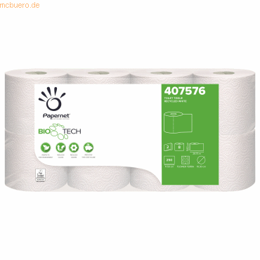 Papernet Toilettenpapier 407576 2-lagig 250 Blatt 8x8 Rollen von Papernet