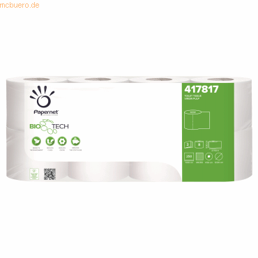 Papernet Toilettenpapier 417817 3lg 250 Blatt 7x8 Rollen von Papernet