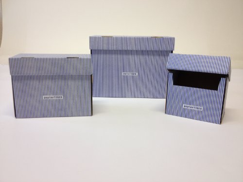 5 Papiertiger Karteikästen A6 Karton Design weißblau faltbar passend für bis zu 300 Karteikarten von PapierTiger