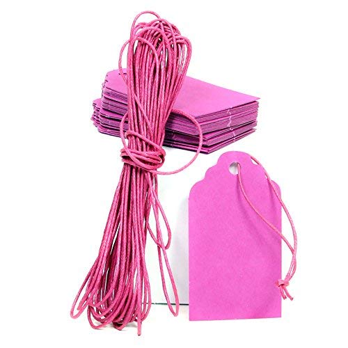 Papierdrachen Pinke Papieranhänger - Papieretiketten mit Schnur - Tags Geschenkanhänger Hochzeit Labels - zum selbstgestalten - von Papierdrachen von Papierdrachen