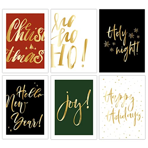 Papierdrachen Weihnachtskarten Set - 12 liebevoll gestaltete Postkarten zu Weihnachten - Kunstdruck zum Verschicken, Pakete dekorieren und Sammeln - Grußkarte Big Words - Set 20 von Papierdrachen