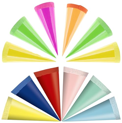 Papiertiger Dekoschultüten 12cm im Polybeutel (Neon + Basic, 12 Stk) von Papiertiger