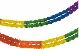PAPSTAR Großraumgirlande Rainbow, aus Papier schwer entflammbar, Durchmesser: 250 mm, Länge: 10 m - 1 Stück (18884) von Papstar
