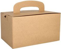 PAPSTAR Lunch-Box pure, mit Tragegriff, braun aus Pappe, Stärke: 424 g/qm, zusammenfaltbar, - 1 Stück (88980) von Papstar