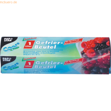 Papstar Gefrierbeutel 180x200mm 1 Liter wiederverschließbar VE=20 Stüc Papstar Gefrierbeutel 180x200mm 1 Liter wiederverschließbar VE=20 Stüc von Papstar