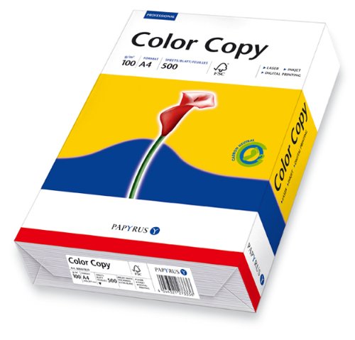 Papyrus 88007859 Drucker-/ Farblaserpapier ColorCopy: 100 g/m², A4 500 Blatt satiniert, Weiß, Hochglatt von Papyrus