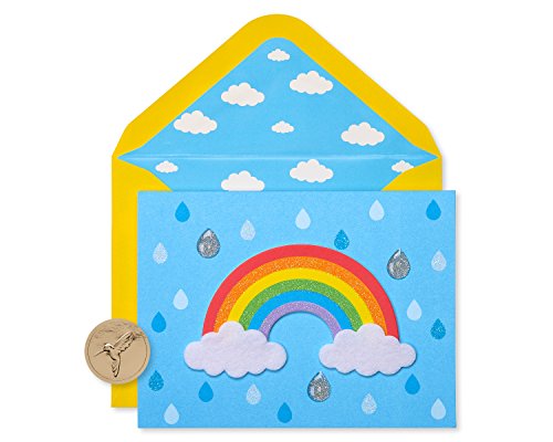 Papyrus Blanko-Karten mit Umschlägen, Regenbogen mit Glitzer, 8 Stück von Papyrus
